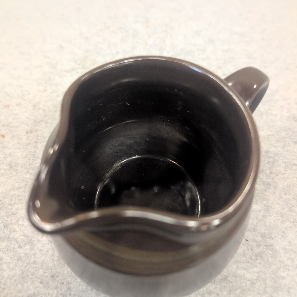 Franciscan Interpace Earthenware Creamer Pitcher Dark Brown Mid Century Modern - Picture 3 of 7